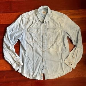 Marine Layer Classic Denim Shirt in Medium Wash